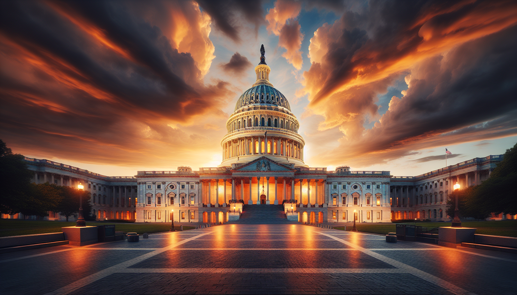 United States Capitol building at dusk, symbolizing judicial oversight and reform in bail bond industry